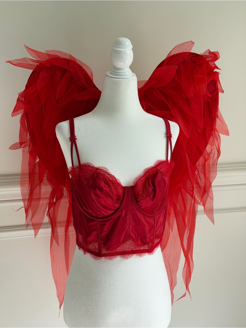 VS Angel Halloween — Victoria Secret Red Lace Corset Top
